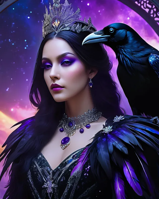 Raven - Black and Iridescent Face Jewels