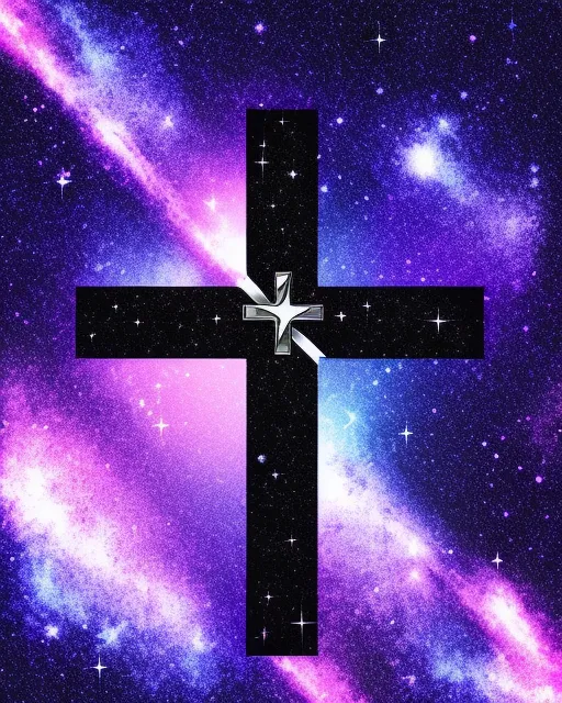 Cross with galaxy background 