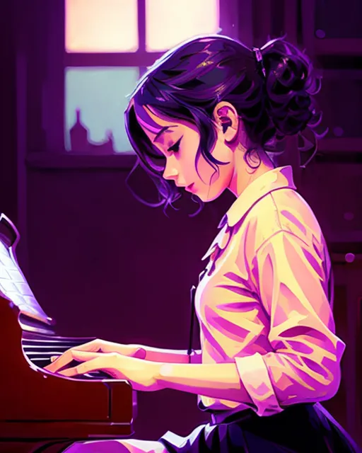 Girl playing piano