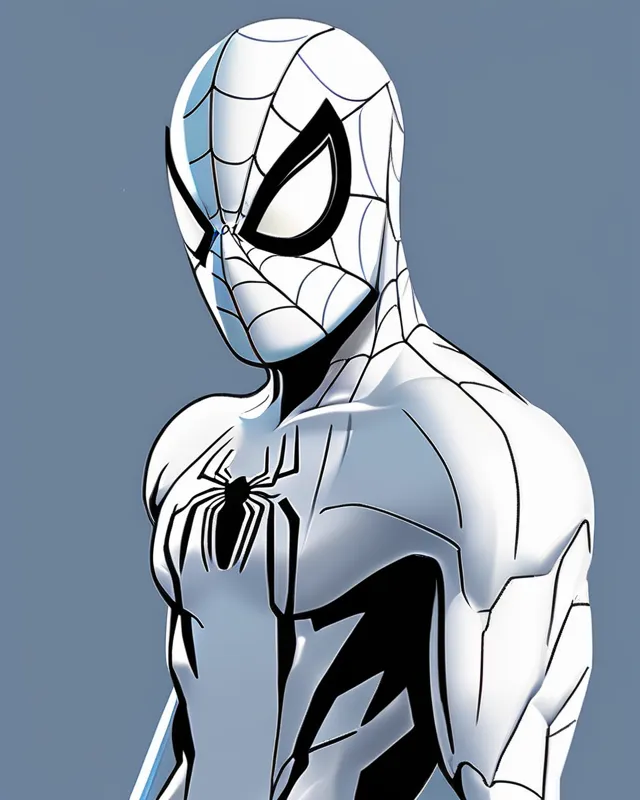 Spider-Man with an all white futuristic suit