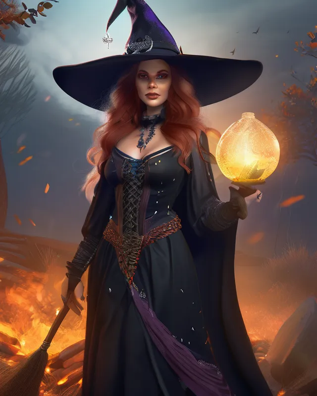 Ancient Witch, digital painting,  digital illustration,  extreme detail,  digital art,  4k,  ultra hd, game art, outfit, witch costume, witches, 