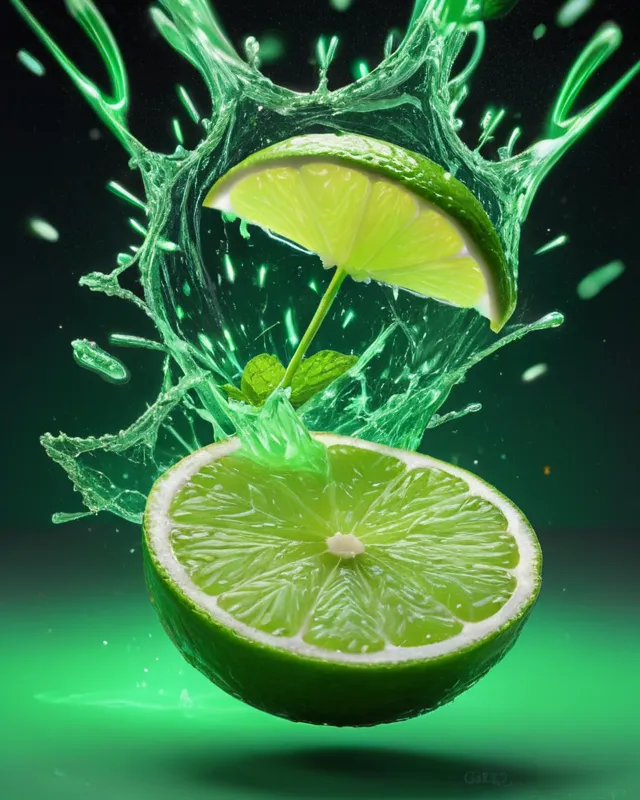 Magical exploding lime - Free AI Photo Generator - starryai