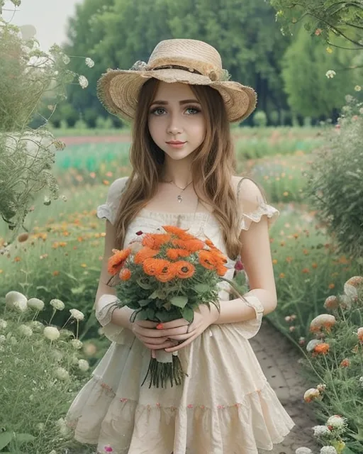 Beautiful girl in the garden 