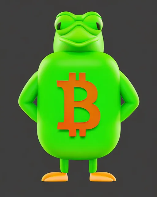 Green Pepe With Bitcoin