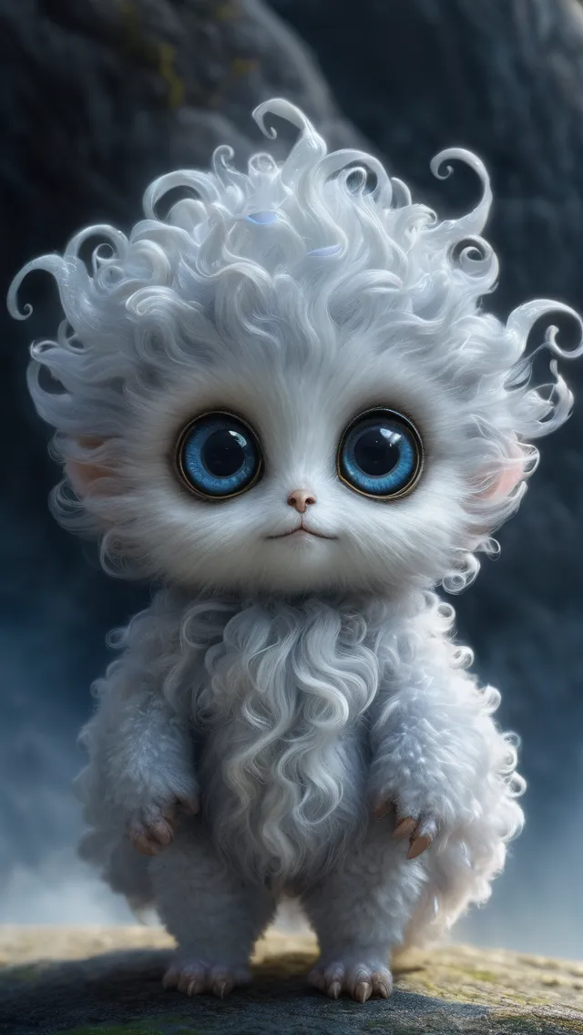 adorable fluffy cloud creature , - Free AI Photo Generator - starryai