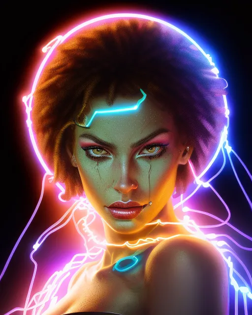 A cyberpunk goddess circuit board - Free AI Photo Generator - starryai