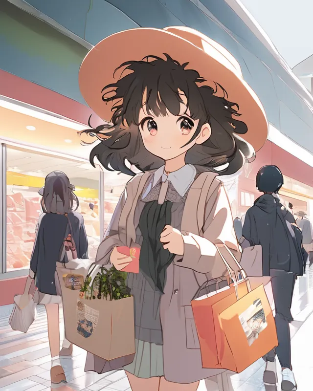 Cute Anime Girl Going Shopping With Friends At The Mall (Prompt Edition)