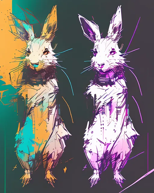 Rabbits dancing 