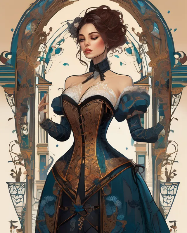 Beauty detailed Victorian corset hd, - AI Photo Generator - starryai