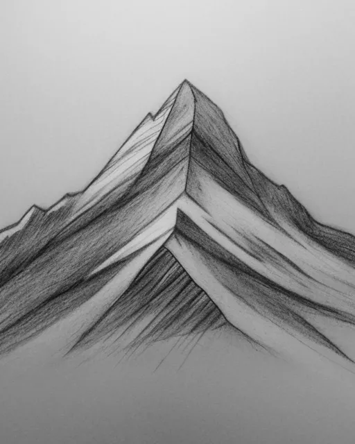 Pencil sketch of a mountain 