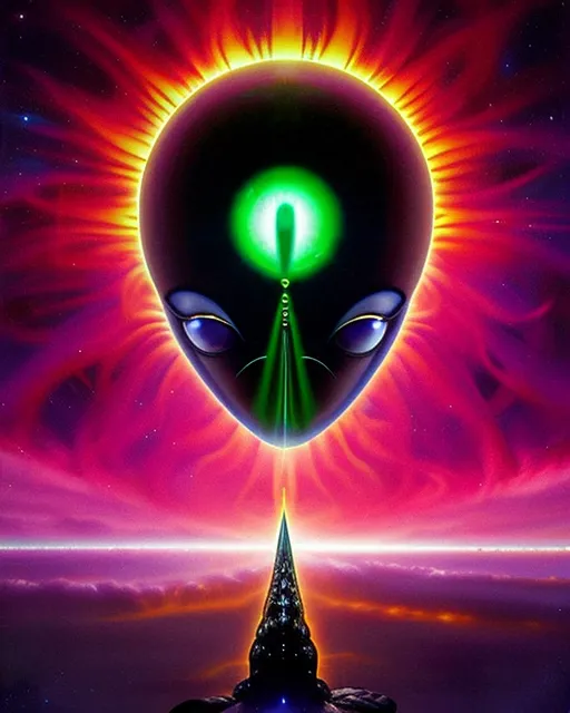 Alien praying his sun, Elemental - Free AI Photo Generator - starryai