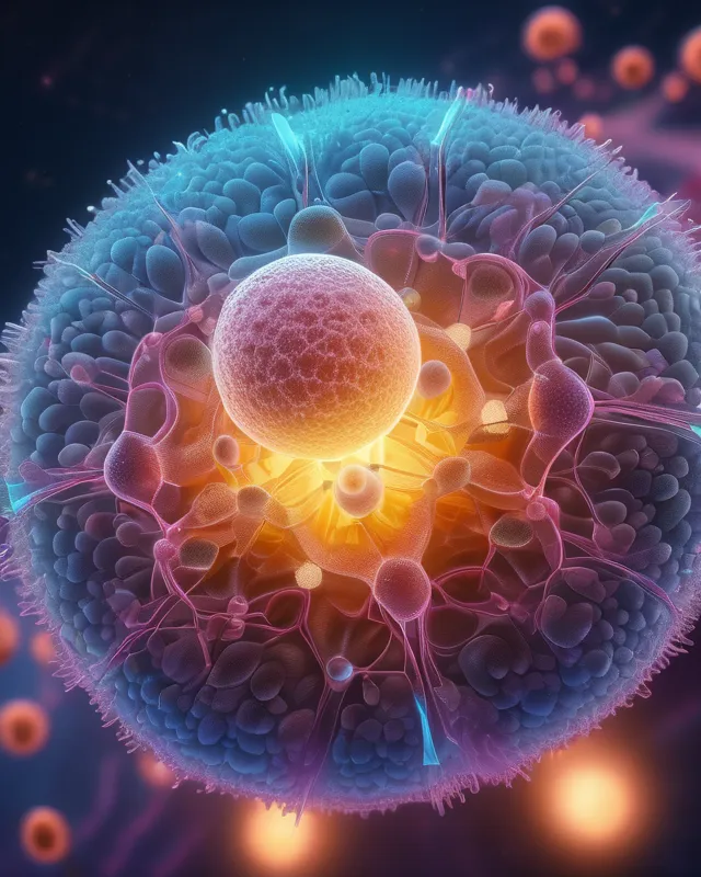 A cell nucleus magnified size 4k, - Free AI Photo Generator - starryai