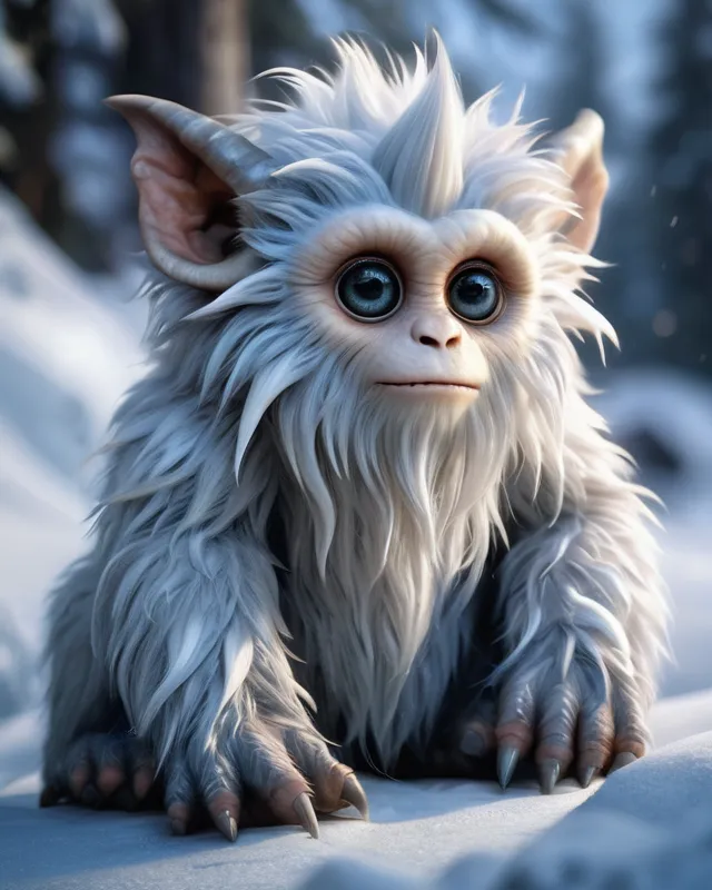 A Cute Little Fluffy Baby Yeti Surrounded by Floating Luminous Crystal  Snowflakes and Crystalline Candy 8k Resolution Concept Art · Creative  Fabrica