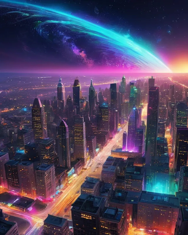city nightlife - Free AI Photo Generator - starryai