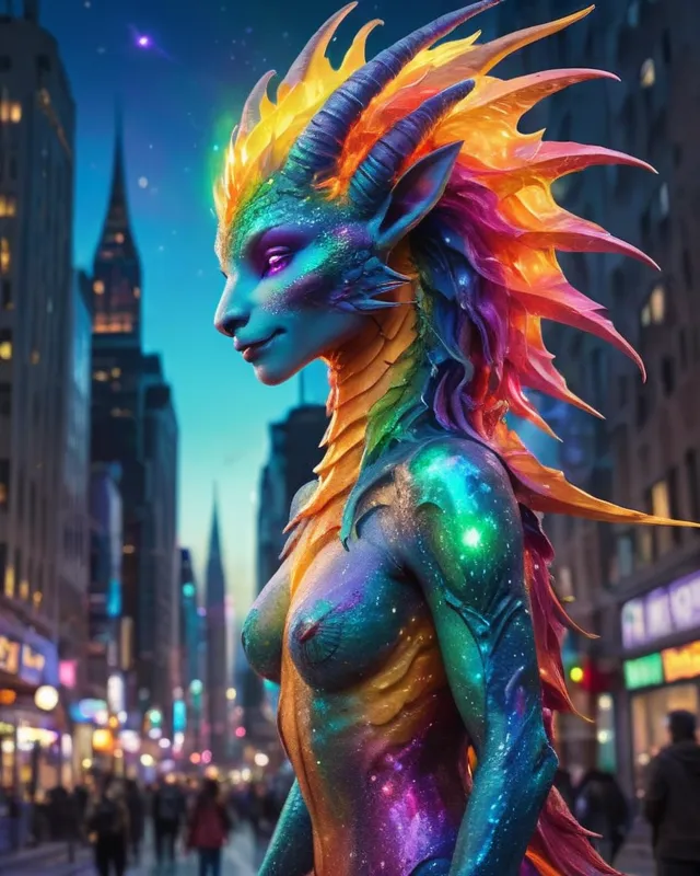 fantasy creatures city - Free AI Photo Generator - starryai