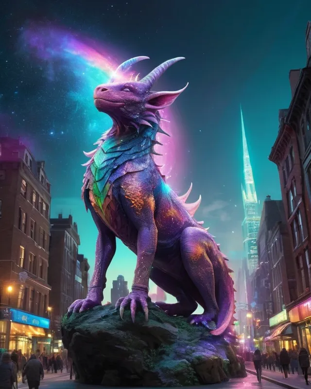 fantasy creatures city - Free AI Photo Generator - starryai