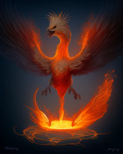 A Phoenix being hatched in the fire of its parent 