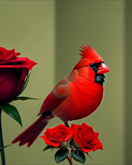 Deep Cardinal A deep red cardinal perched on - Free AI Photo Generator - starryai