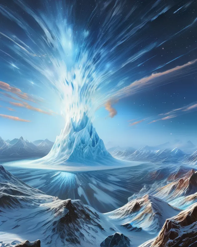 Nature Inploding Pictures Exploding ice volcano on ice - Free AI Photo Generator - starryai