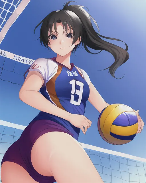 Anime volleyball female player