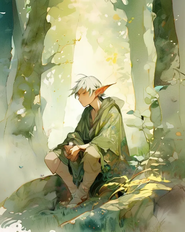 A portrait a 1000 years elf - Free AI Photo Generator - starryai