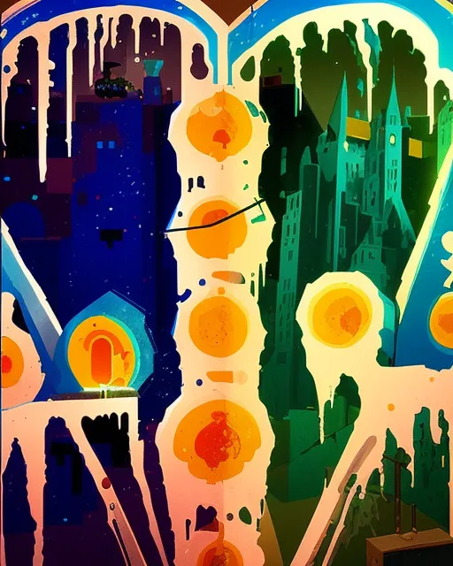 ice gate, wide angel, splatter - Free AI Photo Generator - starryai