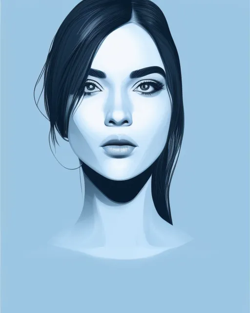 , 2d vector illustration portrait,  beautiful,  vibrant,  digital art