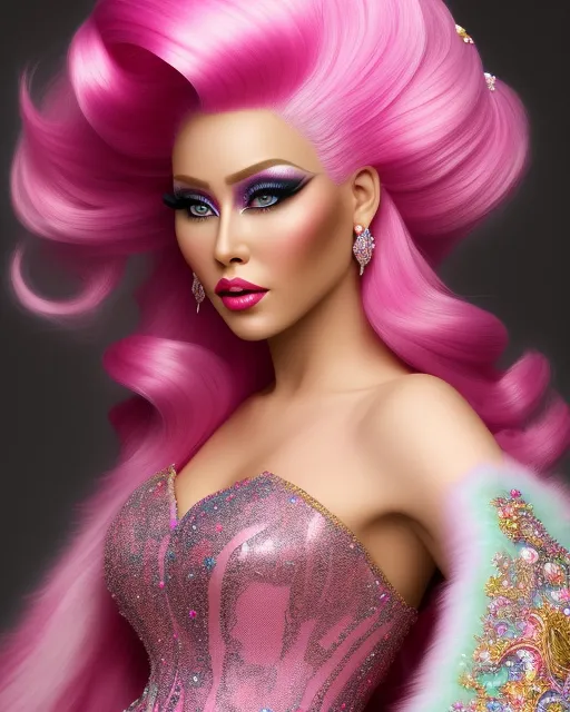 Drag queen mermaid - AI Photo Generator - starryai