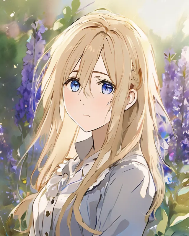 anime girl ocean blue eyes blonde from AI Photo Generator starryai