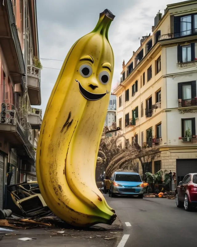 Banana wreaking havoc in a city