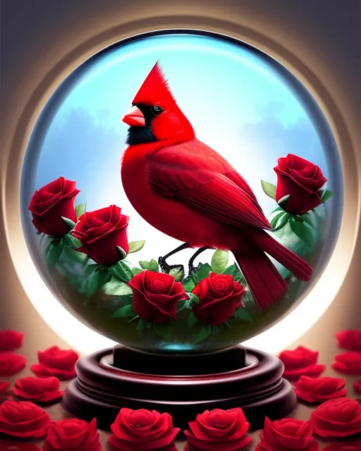 A beautiful Cardinal sitting on - Free AI Photo Generator - starryai