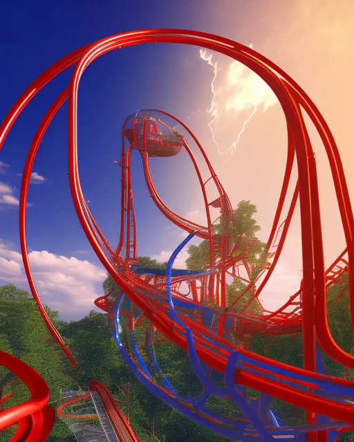 Abstract Rollercoasters AI Photo Generator starryai