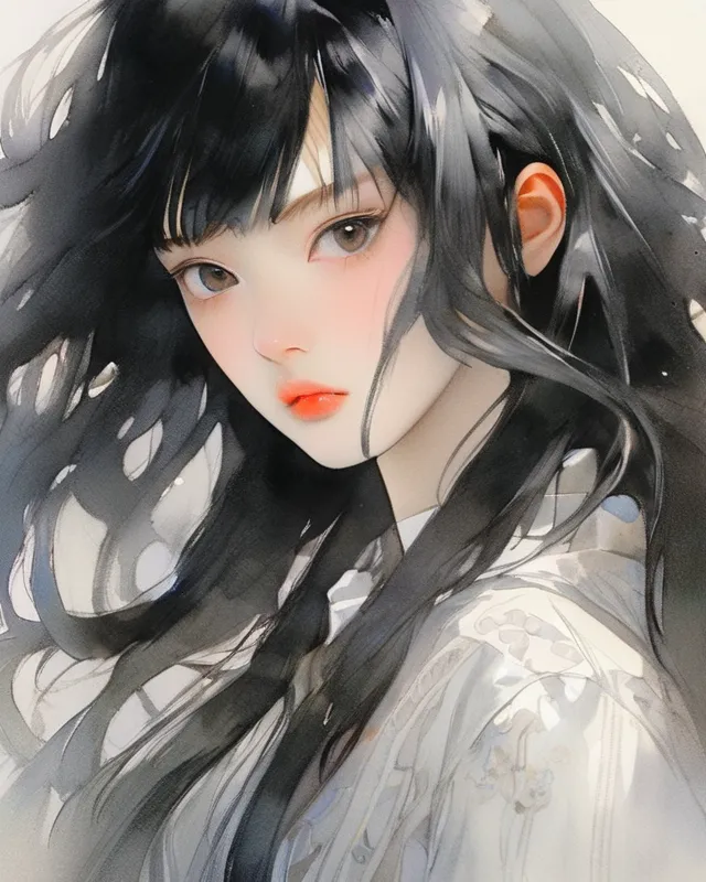 Teen Girl black hair black eyes - Free AI Photo Generator - starryai