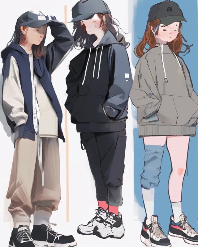 Ane modern streetwear, studies aesthetic 