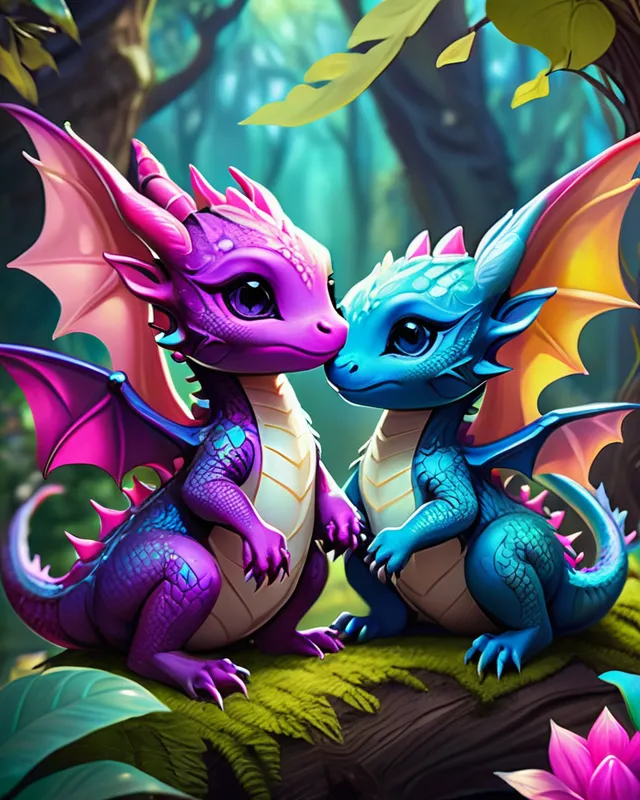 multiple tiny baby dragons a fun, - Free AI Photo Generator - starryai