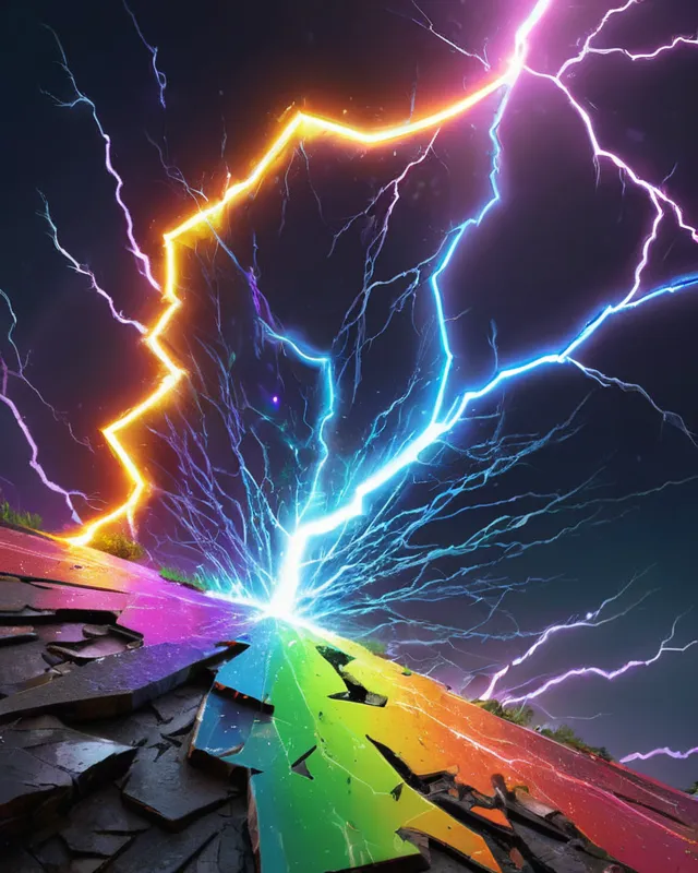 Shattered rainbow struck - Free AI Photo Generator - starryai