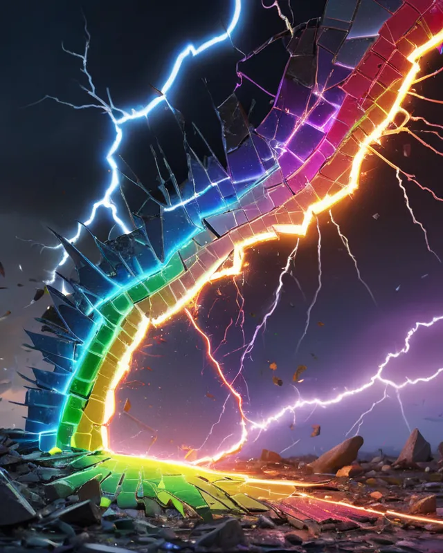 Shattered rainbow struck - Free AI Photo Generator - starryai