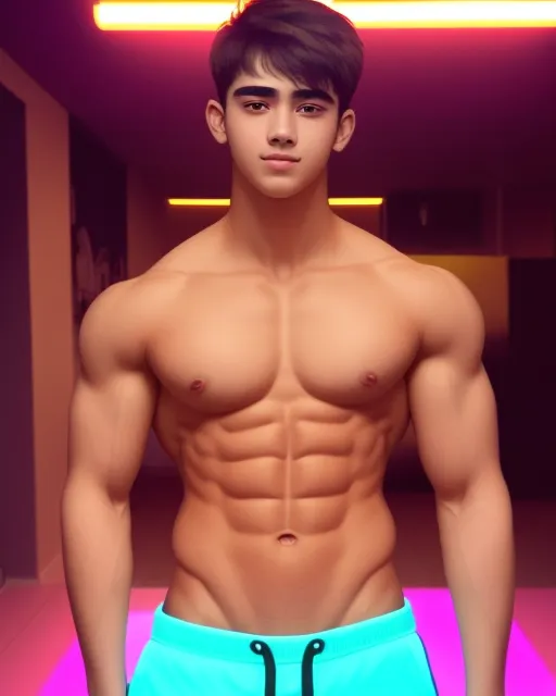 Young guy with perfect abs