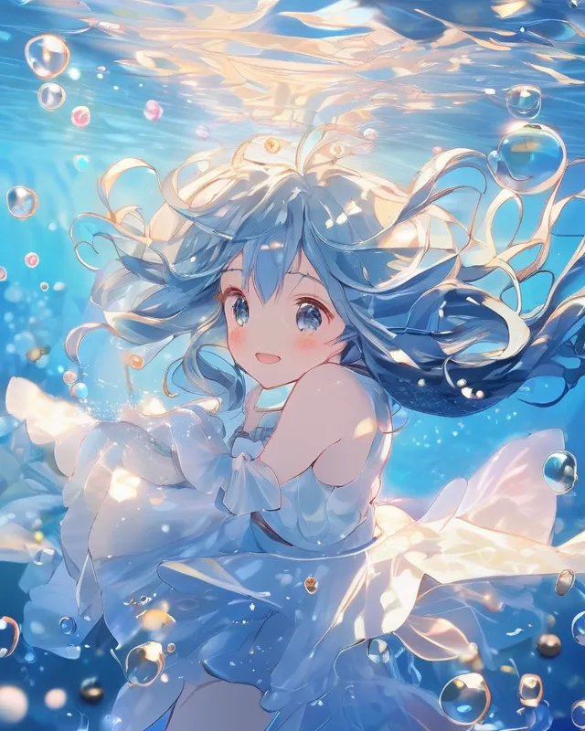 Mobile wallpaper: Anime, Water, Swimming, Underwater, Swimsuit, 793392  download the picture for free.