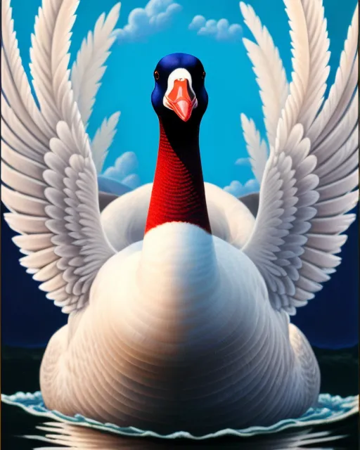 All hail King Goose, dramatic, majestic, elaborate, vibrant, oil on canvas masterpiece, unreal engine 