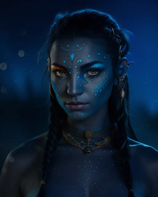 Human-Na'vi Hybrid - AI Photo Generator - starryai