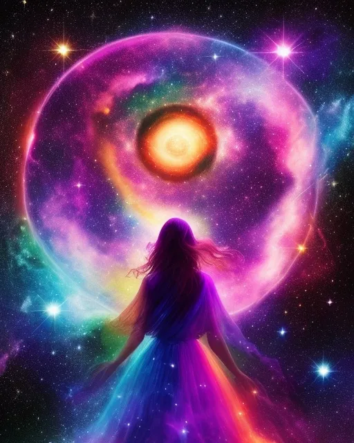 A Women that galaxy universe - Free AI Photo Generator - starryai