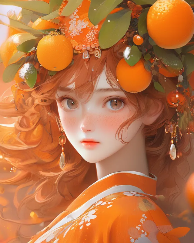 Orange fruit girl