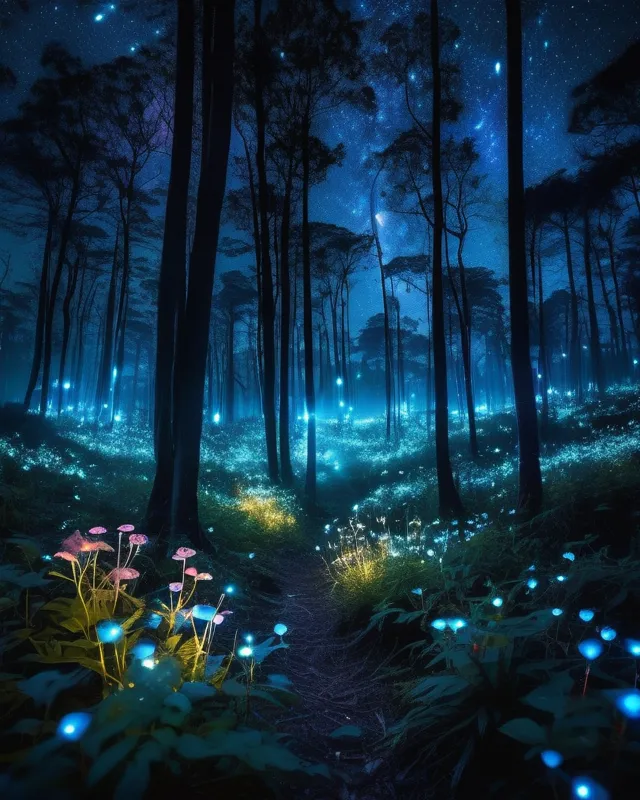 glowing forest India - AI Photo Generator - starryai