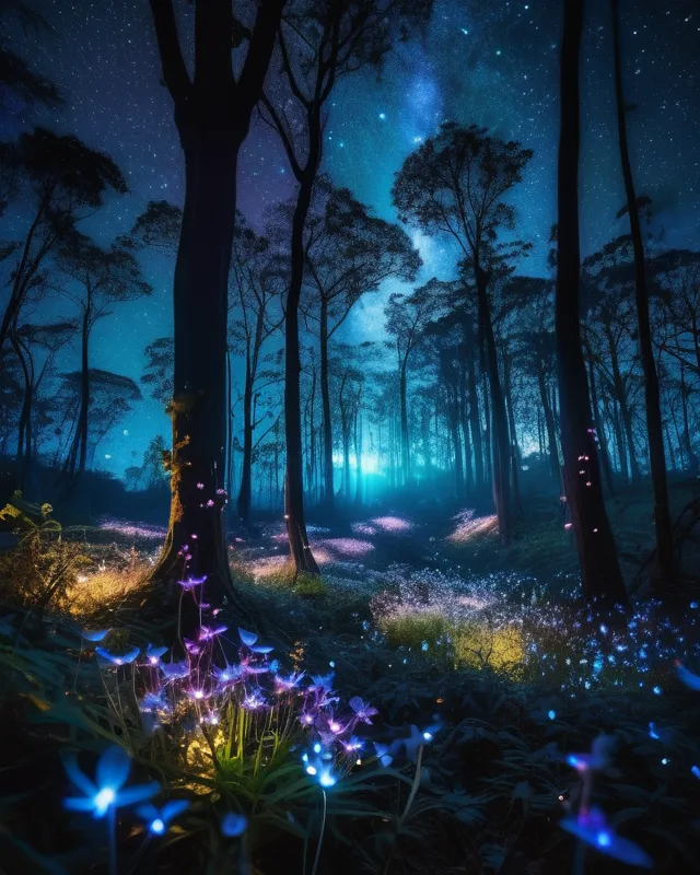 glowing forest India - Free AI Photo Generator - starryai