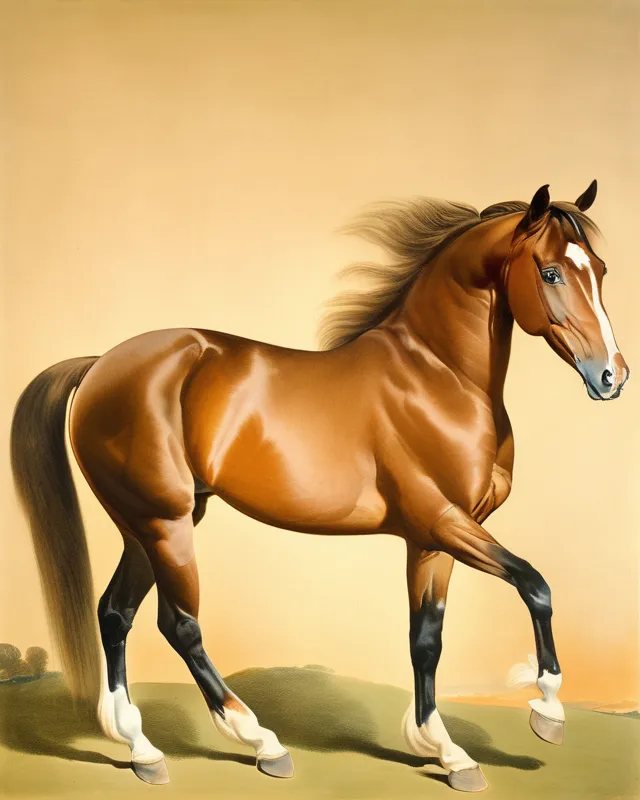 Whistlejacket, only gorgeous stallion horse, by George Stubbs, romantic, masterpiece, hight quality, detailed, romanticism, plain background, dynamic lighting, old masters, national gallery London, watercolour and ink
