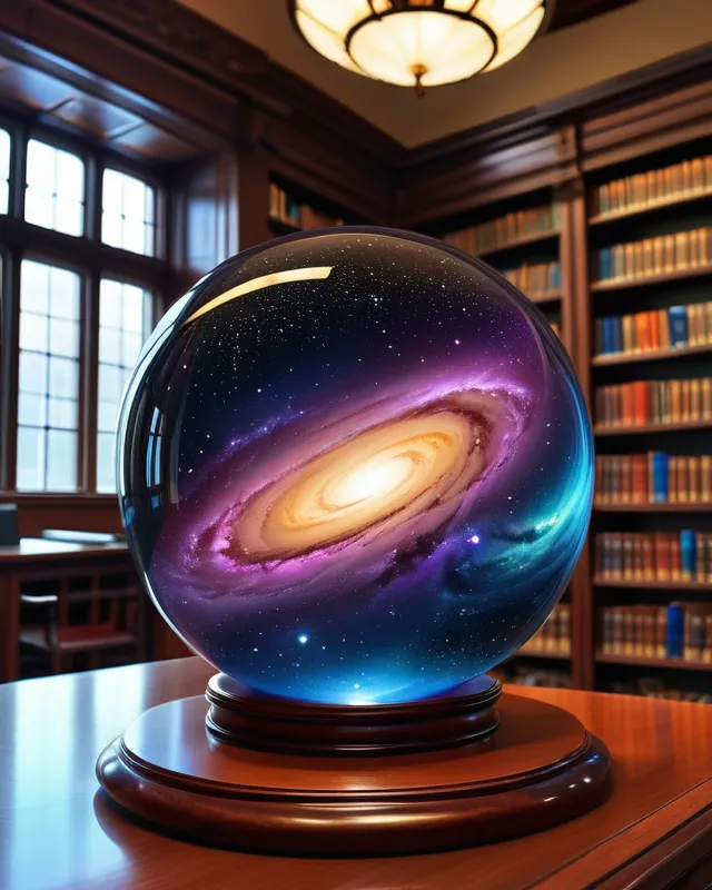 A Galaxy seen edge-on Inside A Glass - AI Photo Generator - starryai