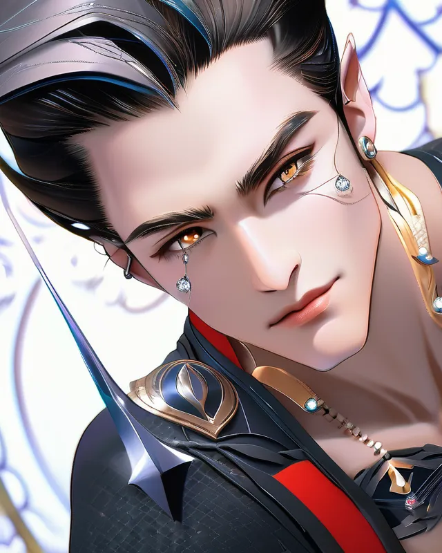 Beautiful dark elf prince covered - Free AI Photo Generator - starryai