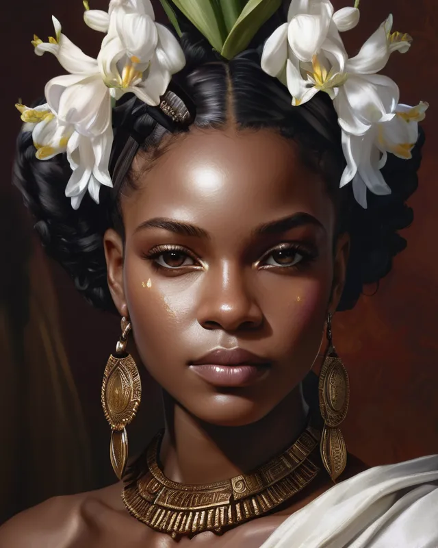 ( Beautiful Black Woman)Painted youth, - AI Photo Generator - starryai