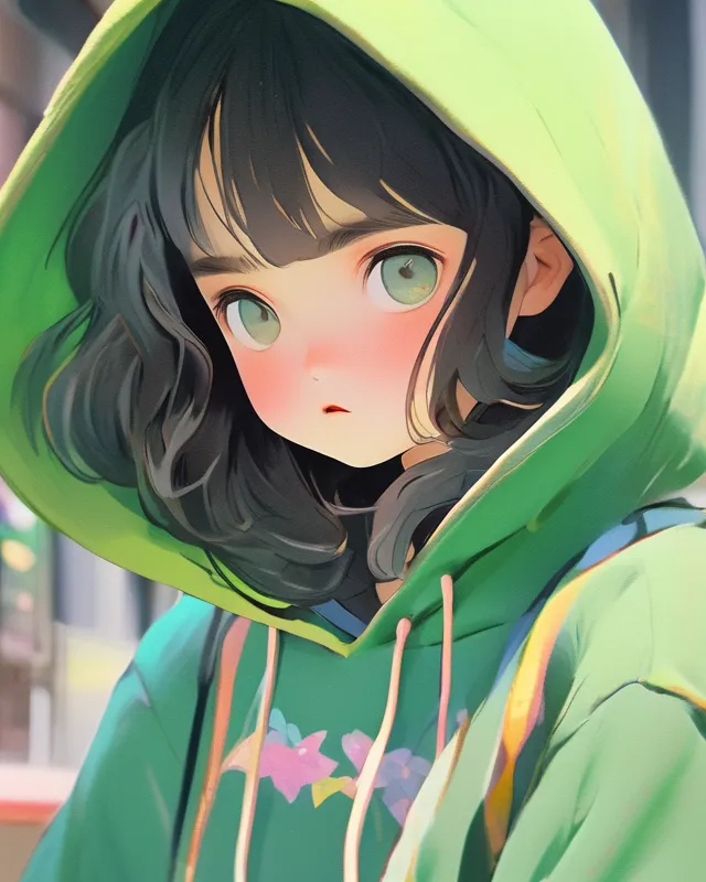 Anime girl outlet face hoodie